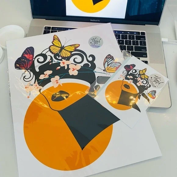 Modern Wall Art Print Butterfly Girl Unframed - Picture 12 of 12